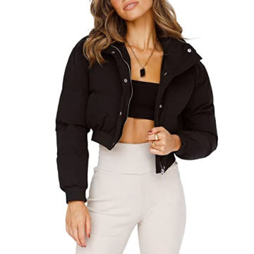 UANEO Women's Cropped Puffer Jacket - Stylish Warmth & Comfort