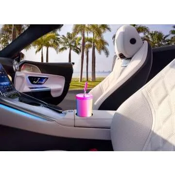 Meoky 24 oz Insulated Tumbler with Lid and Straw, Stainless Steel Vacuum Insulated Tumbler, Keeps Cold for 24 Hours, 100% Leak Proof, Fits in Car Cup Holder (Carnival)