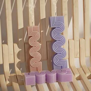 2 Pack S Geometry Candle Mold for Creative Candle Making