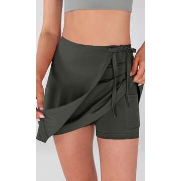 Versatile ODODOS Women's Wrap Skorts with Pockets for Active & Casual Wear