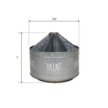 Rae Dunn Rotating Decorative Organizer – Galvanized Steel Desktop Stationary Spinner Holder - 6 Co...