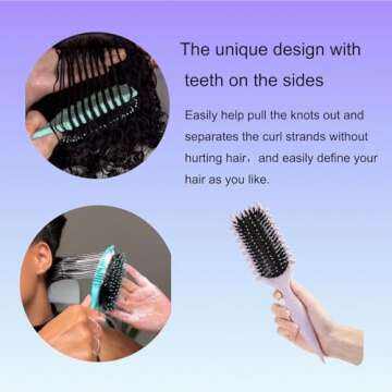 Curl Defining Brush-Curly Hair Brush Define Styling Brush for Curly Hair,Curl Brush for Curly Hair W...
