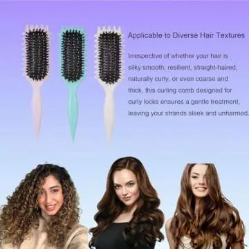 Curl Defining Brush-Curly Hair Brush Define Styling Brush for Curly Hair,Curl Brush for Curly Hair Wet,Shaping & Defining Curls for Women (Pinkish Lavender)