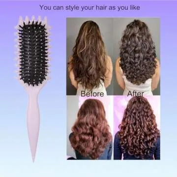 Curl Defining Brush-Curly Hair Brush Define Styling Brush for Curly Hair,Curl Brush for Curly Hair Wet,Shaping & Defining Curls for Women (Pinkish Lavender)