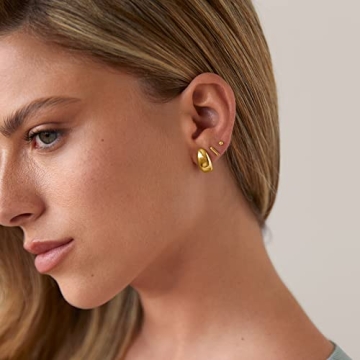 Stylish PAVOI Gold Plated Huggie Earrings for Women