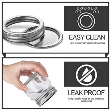 KAMOTA Mason DIY Spice Jars 8 oz With Regular Lids and Bands, Ideal for Jam, Honey, Wedding/Shower Favors, 12 PACK, 20 Whiteboard Labels Included