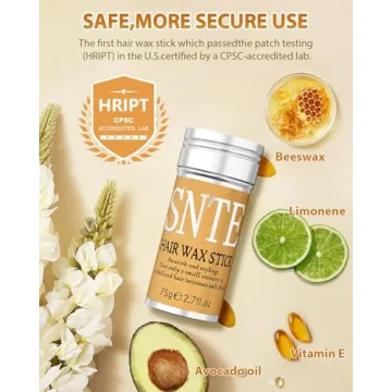 Hair Wax Stick, Wax Stick for Smooth Hair Wigs, Hair Stick for Edge Control, Hair Pomade Stick Non-greasy Styling Wax for Flyaways & Taming Frizz