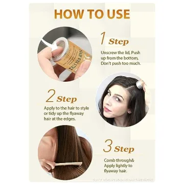 Hair Wax Stick, Wax Stick for Smooth Hair Wigs, Hair Stick for Edge Control, Hair Pomade Stick Non-greasy Styling Wax for Flyaways & Taming Frizz