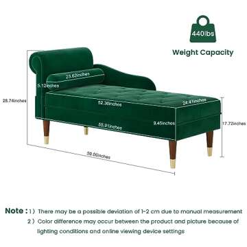 Vesgantti 59" Velvet Chaise Lounge Elegant Indoor Comfort