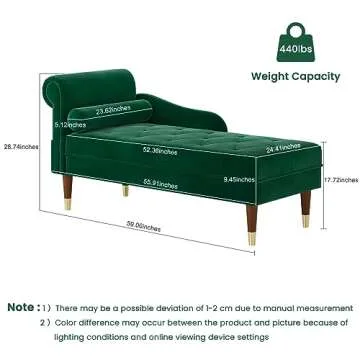 Vesgantti 59" Velvet Chaise Lounge Elegant Indoor Comfort