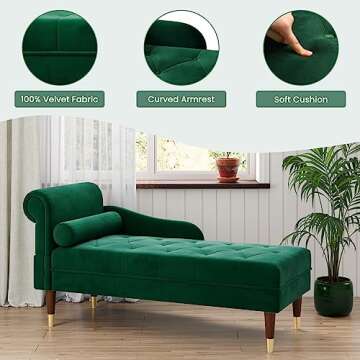 Vesgantti 59" Velvet Chaise Lounge Elegant Indoor Comfort