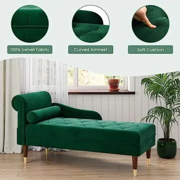 Vesgantti 59" Velvet Chaise Lounge Elegant Indoor Comfort