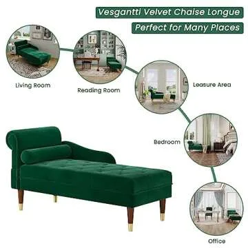 Vesgantti 59" Velvet Chaise Lounge Elegant Indoor Comfort