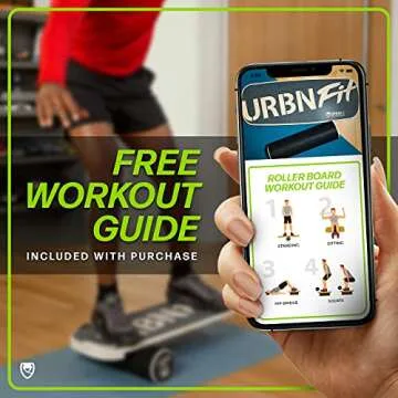 URBNFit Wooden Balance Board Trainer - Wobble Board for Skateboard, Hockey, Snowboard & Surf Training - Balancing Board w/Workout Guide to Exercise and Build Core Stability﻿