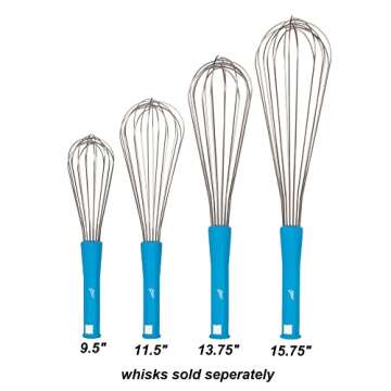 Ateco Professional 9.5-Inch Whisk, Stainless Steel Tines and Non-Slip Handle