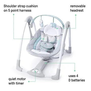 Ingenuity Abernathy Portable Baby Swing with Music & Nature Sounds