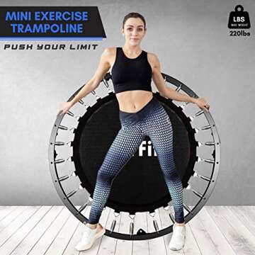 40" Mini Trampoline for Adults - Exercise Trampoline, Mini Trampolines, Personal Trampoline, Trampoline Small Indoor, Rebounding Tiny Trampoline with Springs System for Home Cardio Workouts