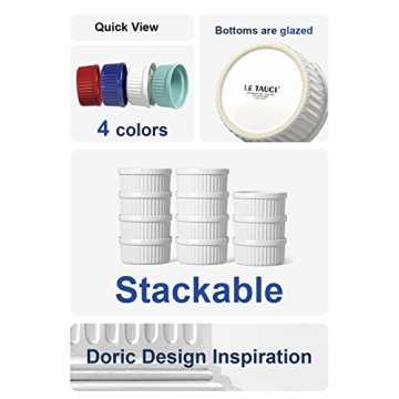 Versatile LE TAUCI Ramekins Set for Baking and Serving