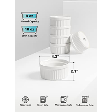 Versatile LE TAUCI Ramekins Set for Baking and Serving