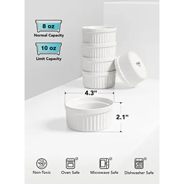 Versatile LE TAUCI Ramekins Set for Baking and Serving