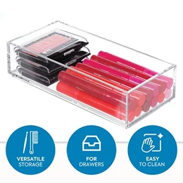 iDesign Clarity Plastic Drawer Organizer for Home Storage