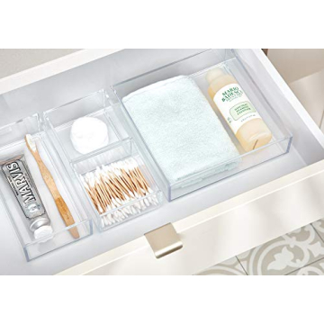 iDesign Clarity Plastic Drawer Organizer for Home Storage