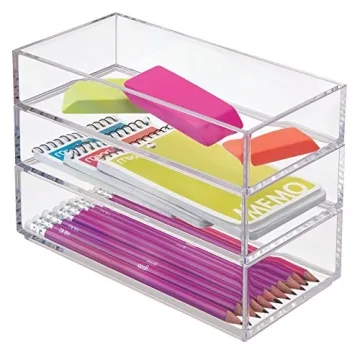 iDesign Clarity Plastic Drawer Organizer for Home Storage