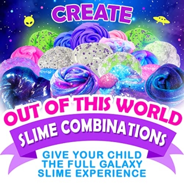Galaxy Slime Kit DIY Glow in The Dark Fun for Kids