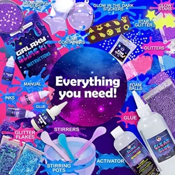 Galaxy Slime Kit DIY Glow in The Dark Fun for Kids