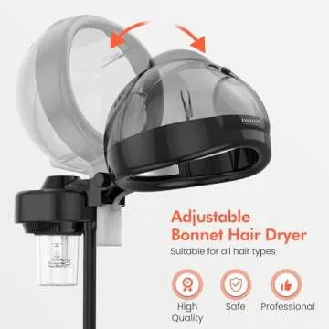 TASALON Professional Hair Steamer for Deep Conditioning, Hooded Dryer for Oil & Dye & Natural Hair, Mechanical Button & Knob Timing, Deep Moisturizing Hair Care, Hot Mist for Spa, Home Use, Salon