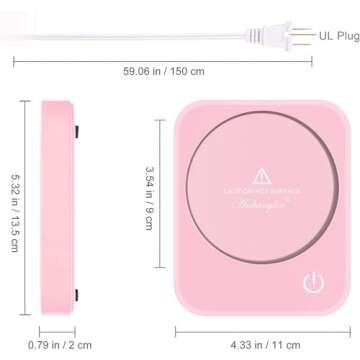 ANBANGLIN Coffee Mug Warmer, Smart Coffee Warmer for Desk, 3 Temperature Control & Auto Shut Off, Cup Warmer for Candle,Milk,Tea,Beverage,Cute Coffee Lovers Gift Ideas（Pink-No Mug）