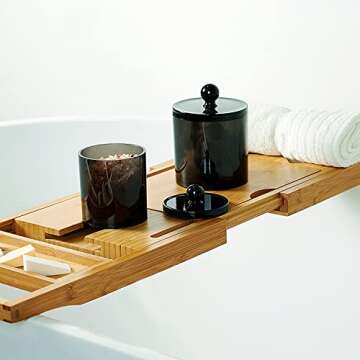Stylish 4-Piece Qtip Holder Bath Set with Tray