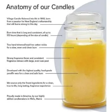 Village Candle Warm Buttered Bread Large Glass Apothecary Jar Scented Candle, 21.25 oz, Brown