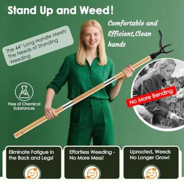 Zonmtreo Ergonomic Stand Up Weed Puller Tool with Long Handle