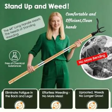 Zonmtreo Ergonomic Stand Up Weed Puller Tool with Long Handle