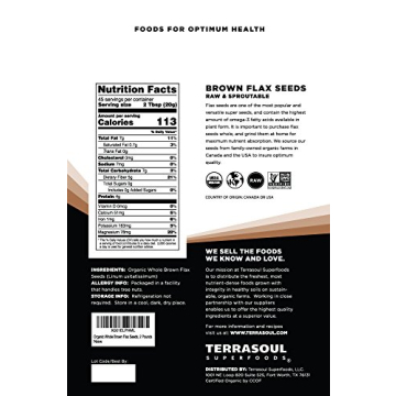 Terrasoul Organic Brown Flax Seeds for Optimal Health