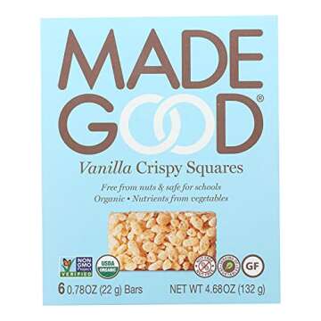 Delicious Organic Vanilla Crispy Squares - MadeGood 6 Pack