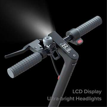 POPULO Folding Electric Scooter for Adults - Powerful 350W Motor, Long Battery Life, Double Braking System, Portable Design - Up to 15 MPH & 14.5 Miles Range with 8.5'' Pneumatic Tires., black