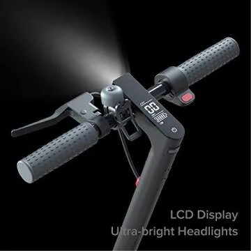 POPULO Folding Electric Scooter for Adults - Powerful 350W Motor, Long Battery Life, Double Braking System, Portable Design - Up to 15 MPH & 14.5 Miles Range with 8.5'' Pneumatic Tires., black