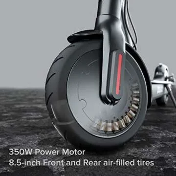 POPULO Folding Electric Scooter for Adults - Powerful 350W Motor, Long Battery Life, Double Braking System, Portable Design - Up to 15 MPH & 14.5 Miles Range with 8.5'' Pneumatic Tires., black