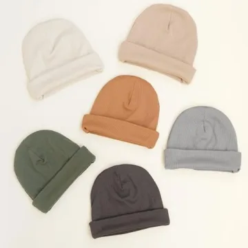Konssy Baby Beanie Hats for 0-24 Months 6 Pack