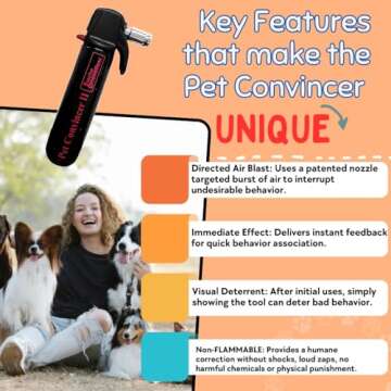 Pet Convincer 2: Pet Dog Corrector for Unwanted Behavior - Stop Jumping, Barking, Aggression Dogs - Inspire Better Pet Behavior- More Long Lasting than a pet corrector air can for dogs