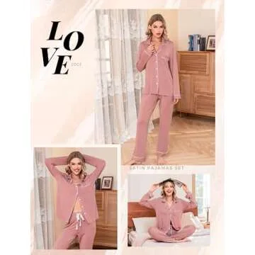 Leikar Pajama Set For Women Soft Long Sleeve Long Sleeve Sleepwear Pjs Lounge Sets S Brick Red