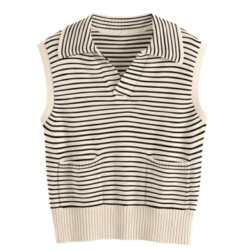 LILLUSORY Women’s Stylish Sweater Vest - Fall Outfits 2025 Casual Sleeveless Top with Pockets - Ap...