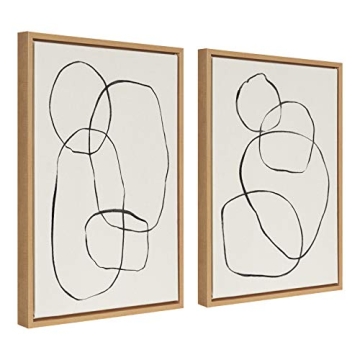 Stylish Framed Canvas Wall Art by Teju Reval - Set of 2