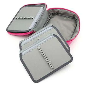 BTSKY®High Capacity Zipper Pens Pencil Case- Multi-Functional Stationery Pencil Pouch 72 Slots Colored Pencil Case Portable Pencil Bags With 2 Removable Sleeves(Pink)