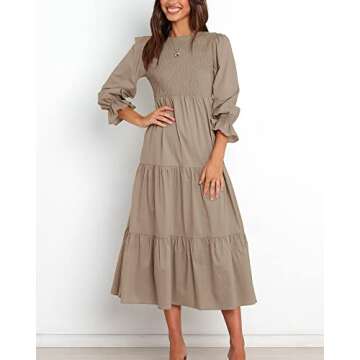 Stylish BTFBM Women Casual Long Sleeve Fall Dress