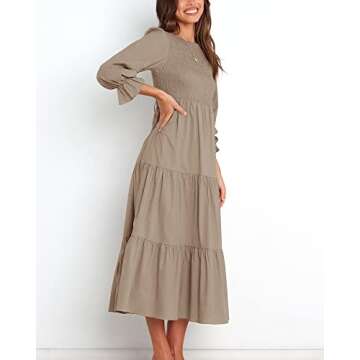 Stylish BTFBM Women Casual Long Sleeve Fall Dress