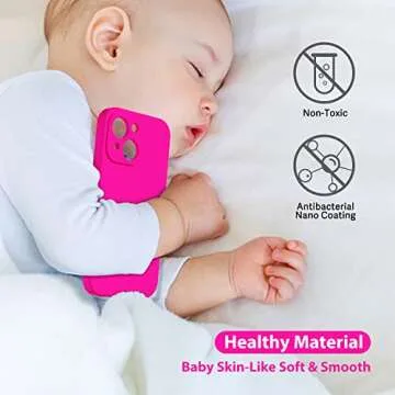 oakxco for iPhone 14 Pro Max Phone Case Liquid Silicone,Fluorescent Bright Solid Color, Cute Thin Slim Soft Rubber TPU Plain Smooth Gel Matte Protective Cover for Women Girl, Fuchsia Hot Pink