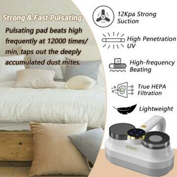 Allergen-Removing Mattress Vacuum with UVC & HEPA